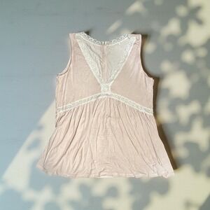 Pink Lace Trim Tank Top‎ Sleeveless Peplum Blouse Casual Cute Girly